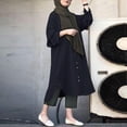 thumbnail image 2 of Elegant Women's Long Sleeve Button Down Abaya Casual Dress Dubai Fashion, 2 of 5
