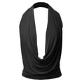 thumbnail image 2 of A2Y Women's Sexy Drape Front Deep V-Neck Cowl Neckline Halter Backless Party Club Top Black 3XL, 2 of 6