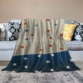 thumbnail image 2 of PRATYUS 4th of July Memorial Day White Blue Red Star Flannel Plush Blanket Lightweight Soft Blanket 60x80in, 2 of 6