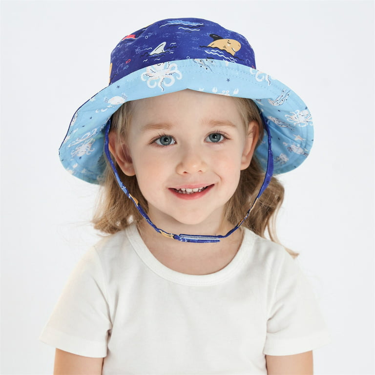 EHQJNJ Toddler Winter Hat Girls Age 1-2 Kid's Cartoon Sun Hat Wide Brim Upf  50+ Protection Hat for Toddler Boys Girls Adjustable Bucket Hat Toddler