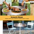 thumbnail image 6 of Elastic Fitted Round Tablecloth, White Brown Waterproof Stretch Table Cover for 45"-54" Tables, Modern Gradient Vertical Stripes Geometric Washable Outdoor Tablecloths for Patio, Picnic, Camping, 6 of 9
