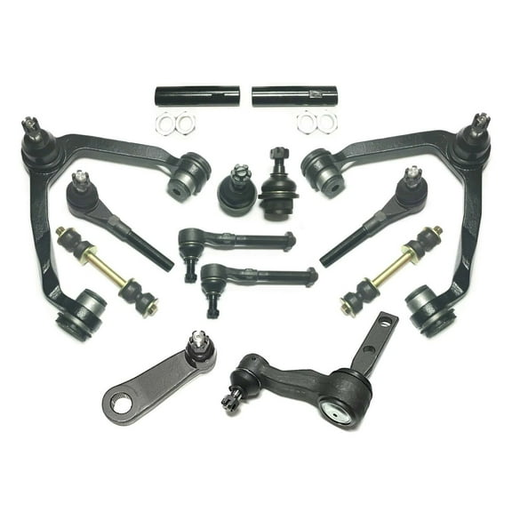 14 Pc Steering & Suspension Kit Upper Control Arm Tie Rod Ends Lower Ball Joints Adjusting Sleeves Idler & Pitman Arm Fits select: 1997-2003 FORD F150, 1997-2002 FORD EXPEDITION