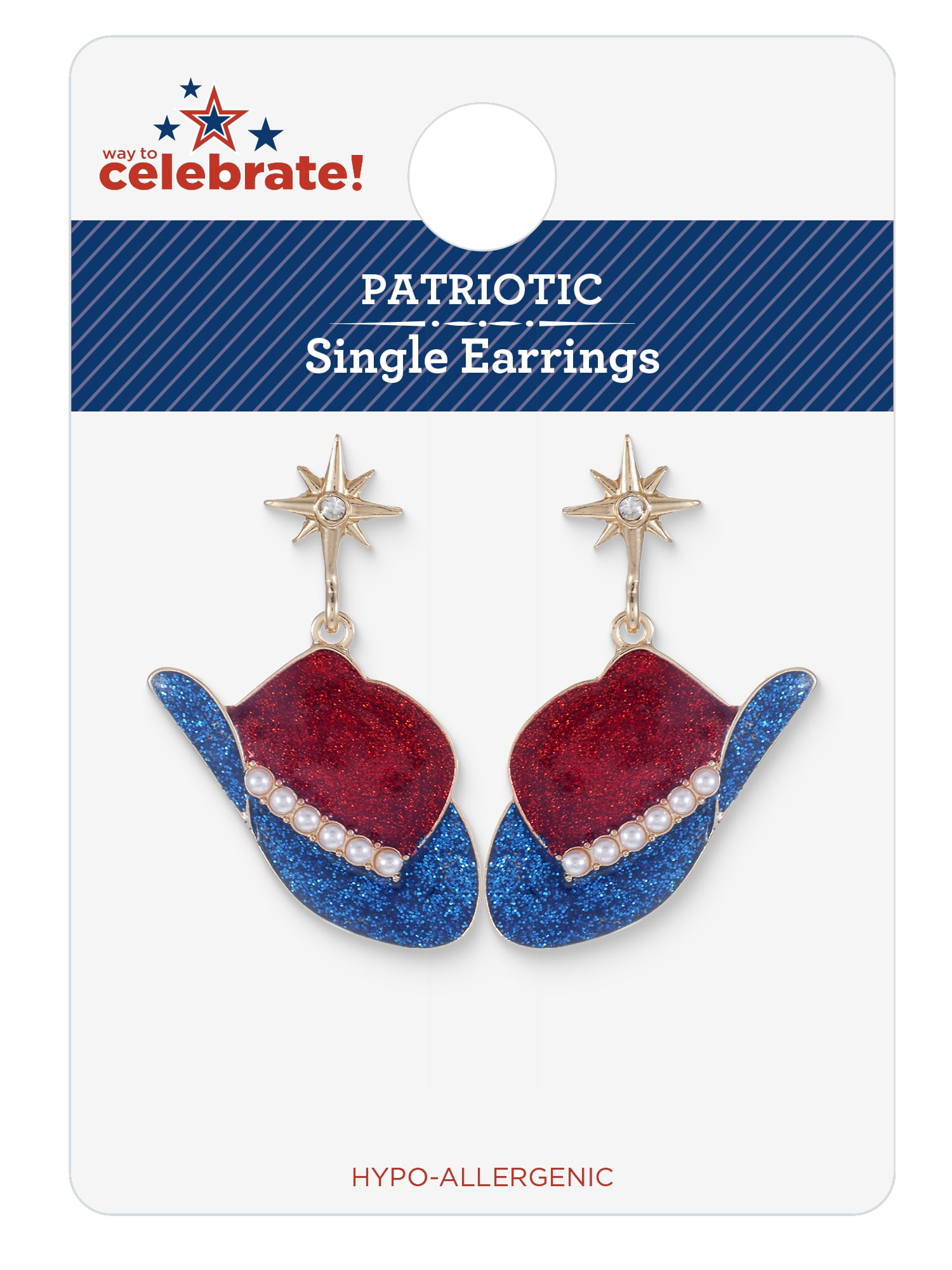 Way to Celebrate Americana Western Hat Dangle Earrings