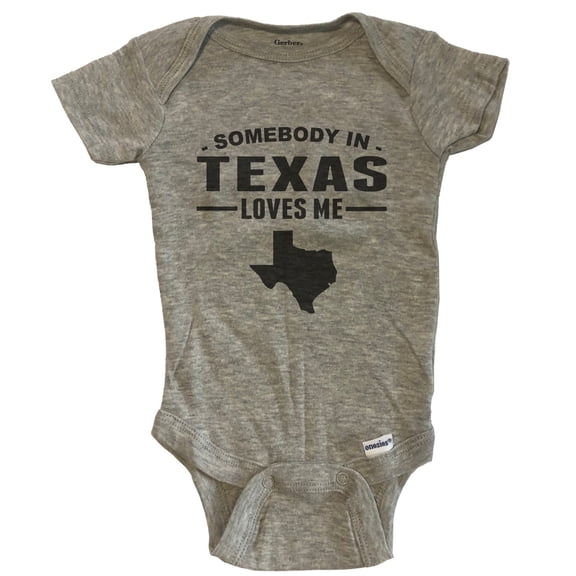 Somebody In Texas Loves Me Baby Bodysuit - Texas Baby Bodysuit - Grey