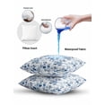 thumbnail image 5 of Waterproof Outdoor Throw Pillows with Inserts 16"x16", Flower Bird Soft Decorative Pillowcases for Couch Bedroom, Vintage Blue Garden Country Wildflower Pillow Covers for Sofa Living Room, 5 of 8