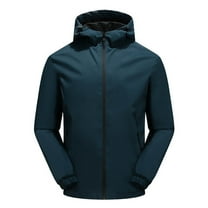 Kmdttou Rain Jacket for Men, Lightweight Mountain Sport Jacket for Men Hooded Windbreaker Raincoat Blue 3XL
