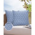 thumbnail image 6 of Pack of 2 Outdoor Pillow Covers, Abstract Geometric Pattern Indigo Blue Waterproof Square Throw Pillowcase Cushion Decorative Pillow Covers for Couch Patio Tent, 26x26 in, 6 of 6