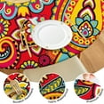 thumbnail image 4 of Tablecloth Retro Vintage Floral Paisley Pattern Waterproof Round Cover with Elastic Edges and Back for Dining, 4 of 7