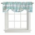 thumbnail image 2 of Summer Beach Theme Tie Up Valances Curtain, Adjustable Kitchen Teal and White Wood Grain Beige Starfish Valances for Windows Decor, Rod Pocket Short Curtains Set for Bedroom/Bathroom, 42"x18", 2 of 9