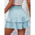 thumbnail image 4 of Women'S High Waist Ruffle Mini Skirt Tiered Short Skirt with Shorts Underneath L, 4 of 6