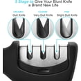 thumbnail image 3 of Elite Kitchen Knife Sharpener with 3 Stages, Professional Manual Blade Sharpening System, Ceramic Stone, Tungsten Carbide Plates, Diamond rods, Ergonomic Handle, Non-Slip Base,Stylish Black, 3 of 3