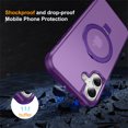 thumbnail image 2 of Allytechgroup iPhone 16 Plus Case Magnetic, Compatible with Magsafe & Car Mount Adjustable Stand Ring Holder Heavy Duty Shockproof Anti-Scratch Matte Phone Case for iPhone 16 Plus, Purple, 2 of 8