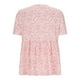 thumbnail image 4 of Blusas para Mujeres Casual, Impresión Floral Sólida de Gran Tamaño, Cuello de Manga Corta Blusa Superior, 4 of 9