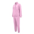 thumbnail image 6 of Ndbuld Womens Two Piece Outfits Short Sleeve Color Block Tops Long Pants with Drawstring Tracksuit Jogger Sets Pink S, 6 of 8