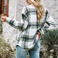 thumbnail image 5 of Pntutb Señoras Invierno Sin Capucha A Cuadros Solapa Camisa De Manga Larga Casual Top Chaqueta Liquidación Pntutb Pntutb-4813, 5 of 5