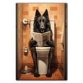 thumbnail image 3 of Belgian SheepDog Canvas Dog Canvas Wall Art for Bedroom Living Room Home Decor,Funny Dog Canvas Sitting on The Toilet Animal Pattern Office Artworks, modern wall decor, Ready to Hang, 3 of 6