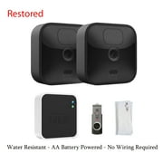 RESTORED Blink_Outdoor_Security Camera System (3rd Generation) | 2 Cameras kit with VIECAM 32GB USB Local Storage Accessory Bundle