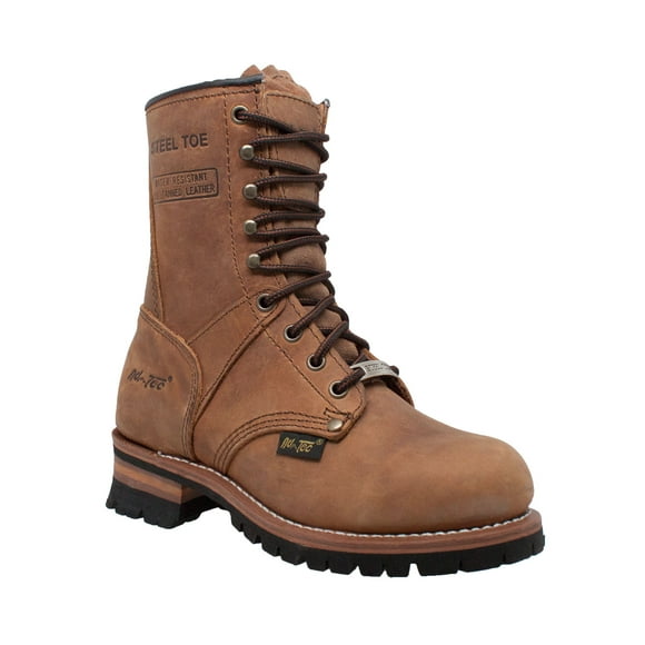AdTec 2426-M080 Women's 9" Steel Toe Logger Brown, Size - 8