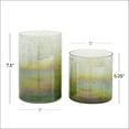 thumbnail image 4 of DecMode 8", 5"H Handmade Ombre Green Glass Vase, Set of 2, 4 of 7