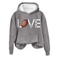 thumbnail image 4 of QASIEATN Hoodies for Graceful Women Fashion, Fashionable Round Neck Casual Letter Printed Long Sleeve Top Hooded Sweatshirt, Womens Fall Tops, 4 of 4