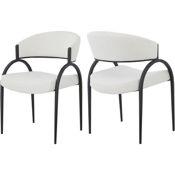 Pemberly Row Modern / Contemporary Cream Dining Chair (Set of 2)