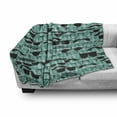 thumbnail image 3 of Hipster Soft Flannel Fleece Throw Blanket, Repetitive Mustache and Glasses Masculine Art, Cozy Plush for Indoor and Outdoor Use, 50" x 70", Seafoam Charcoal Grey, by Ambesonne, 3 of 6