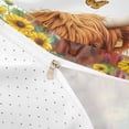 thumbnail image 3 of Erosebridal Brown Highland Cow Twin Bedding for Kids, Flying Butterfly Sunflower Duvet Cover Set, Reversible 2pcs 1 Duvet Cover and 1 Pillowcase (No Comforter), 3 of 5