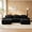 Black, variant on QuzyAor 117 Inch Modern U Shaped Compressed Boneless Sectional Sofa, 3 Seater Corduroy Cloud Couch with Ottoman, Memory Foam Extra Deep Seat, No Assembly Living Room Furniture, Brown