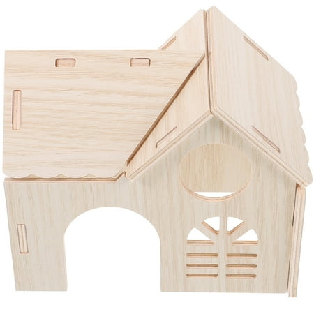 Niceauty Safe Sturdy Wooden Hamster House Beige Hideout for Small Pets Exercise and Rest