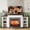 70in, White&Brown(23" red brick fireplace), variant on Holliwill 70" Mantel TV Stand Entertainment Center for TVs up to 80" with 23" Fireplace, White & Brown