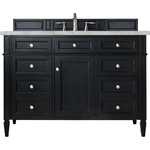 James Martin Vanities 650-V48-BKO-FVSL Brittany 48" Free Standing Single Basin Poplar Wood