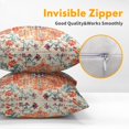 thumbnail image 3 of Orange Blue Ethnic Boho Pillow Covers 20X20 Inch Bohemian Carpet Vintage Pillow Cases Rust Coral Floral Linen Throw Pillows Set of 2 Rustic Home Decor for Living Room Bedroom Cushion Outdoor, 3 of 6