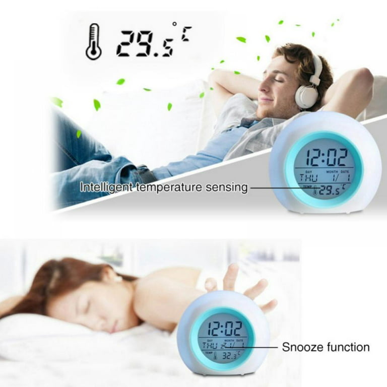 Balems Wake Up Light Alarm Clock for Kids Bedroom, Children's Sleep  Trainer, 7 Color Night Light, Nap Timer Snooze Temperature, Digital Bedside  Clock