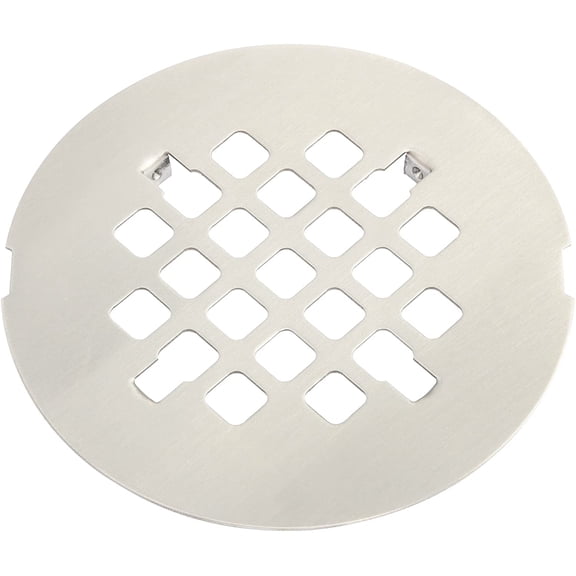 4-1/4” OD Snap-in Shower Drain Cover, Round Shower Drain Strainer Grid, Replacement Cover, Designed for Long-Lasting Brushed Nickel