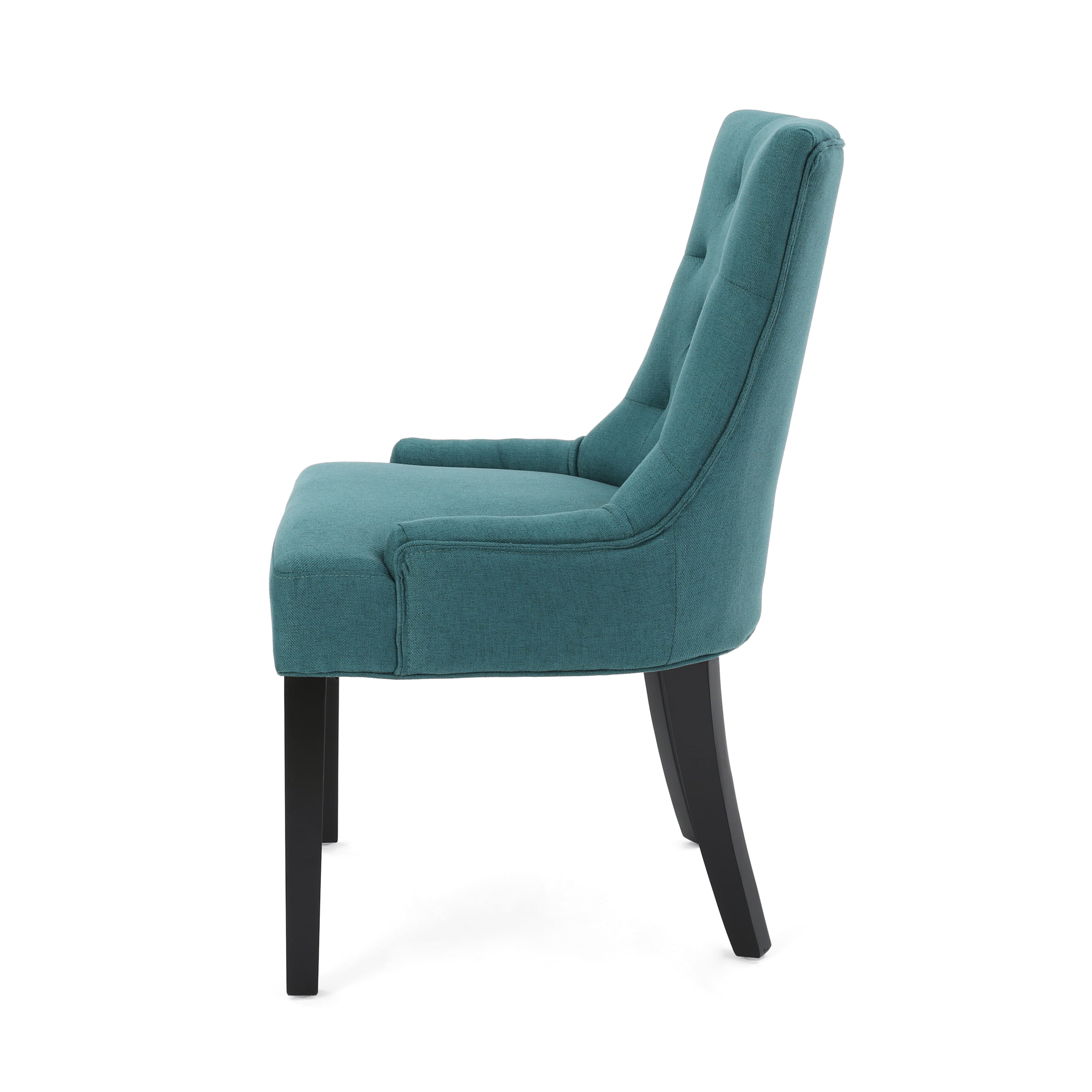 Noble House Haley Contemporary Fabric Dining Chairs, Set of 2, Dark Teal