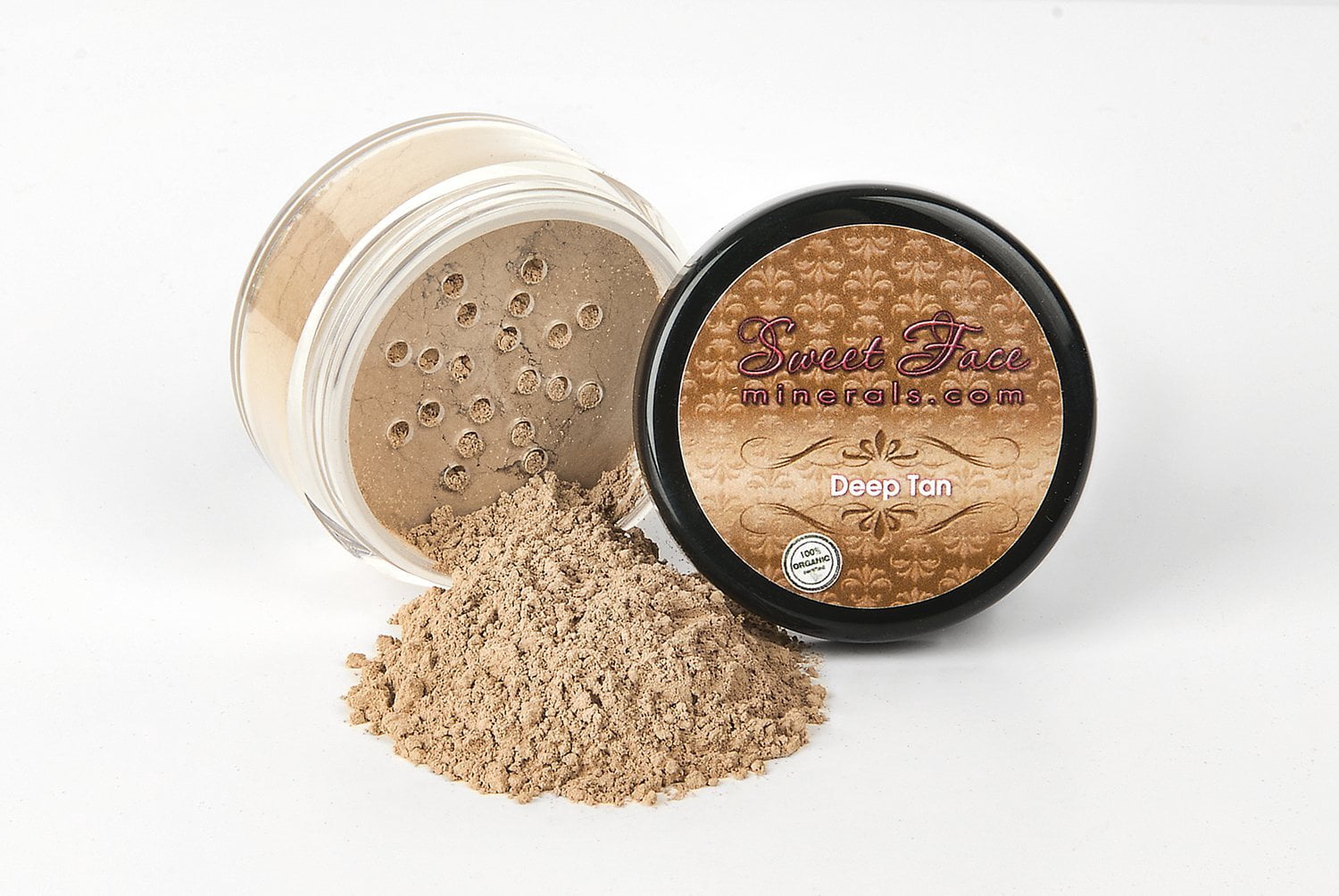 GLAM KIT (DEEP TAN) Full Size Mineral Makeup Set Matte Foundation Bare Face Sheer Powder Cover
