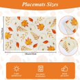 thumbnail image 2 of Fall Placemats Set of 6 Orange Maple Leaf White Pumpkin Farmhouse Harvest Autumn Table Mat Thanksgiving Seasonal Linen Style Waterproof Kitchen Dining Table Decoration Indoor Outdoor 12x18 Inch, 2 of 6
