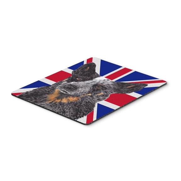 "Australian Cattle Dog with English Union Jack British Flag Mouse Pad Hot Pad or Trivet"