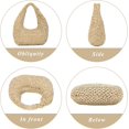 thumbnail image 4 of CNV Women Hand Carry Only Straw Bag, Crescent Summer Beach Purse, Soft Faux Straw Tote 2025, 4 of 6