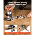 thumbnail image 4 of KFFKFF Wood Router, 1 HP 710W, Variable Speed Palm Router Tool with 1/4 in Collet, Compact Edge Wood Trimmer with Fixed, Plunge & Tilt Base, Soft Start, 4 of 9