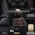 thumbnail image 4 of 5 Seat Covers for 96% Jeep Models,Leather Car Seat Cushions,Waterproof Seat Covers for Cars with Airbag,Interior Accessories(Standard,Black/Coffee), 4 of 6
