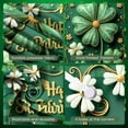 thumbnail image 4 of Green Hat St. Patrick's Day Banner Shamrock Pattern Clover Backdrop Orange Green Bow Tie Theme Background for St. Patrick's Day Party Irish Festival Celebration Photo Shoot, 4 of 9