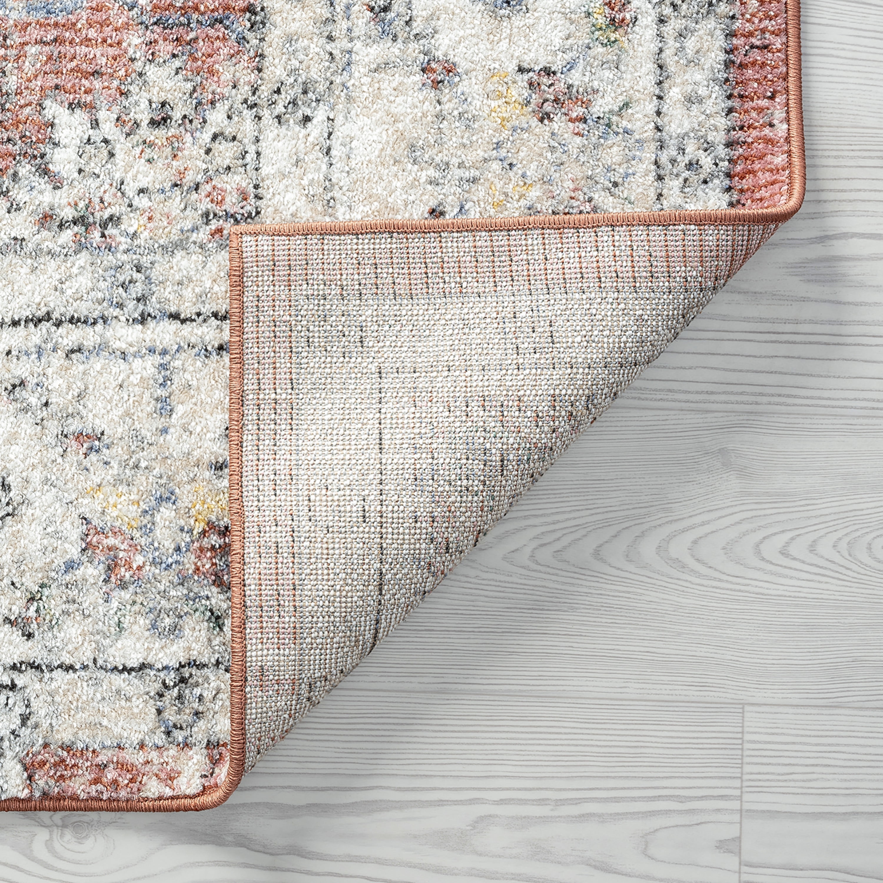 Addison Traditional 9' x 12' Rust and Cream Polypropylene Indoor Area Rug