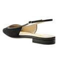 thumbnail image 3 of FSJ Women Comfort Square Closed Toe Slingback Flats Shiny Two Toned Flats Sandals Slip On Block Low Heel Office Fashion Dressy Shoes Size 8.5 Black, 3 of 4