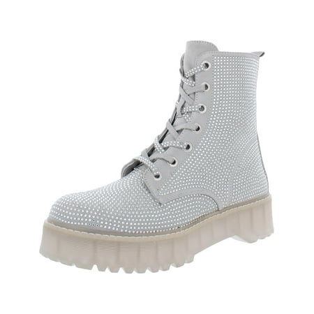 

Steve Madden Womens Dynamite Rhinestone Platform Combat & Lace-up Boots