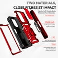 thumbnail image 4 of for Samsung Galaxy Z Fold5 Heavy Duty Case, Rugged PC Soft TPU Military Grade Shockproof Metal Magnetic Car Mount Cover with Camera Lens Sliding Ring Holder Bracket Hinge Protection Case, Red, 4 of 11