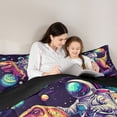 thumbnail image 5 of jejeloiu Wild Dinosaur Dino Full Size Comforter Sets,Cartoon Astronaut Bedding Sets For Teens Reversible 3 Pieces, 5 of 8