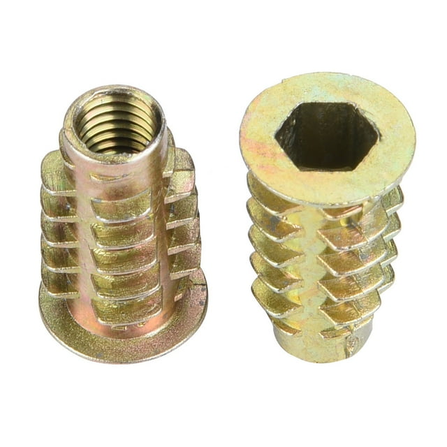 50pcs M6 Zinc Alloy Inside Hex Socket Insert Nuts With Flange Cover For Wood Furniture9 Types