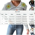 thumbnail image 3 of successthop Sweaters for Women Cropped Long Sleeve Tops Collar Pullover Outwear Ribbed Cuff Crochet Floral Clothes White, 3 of 6