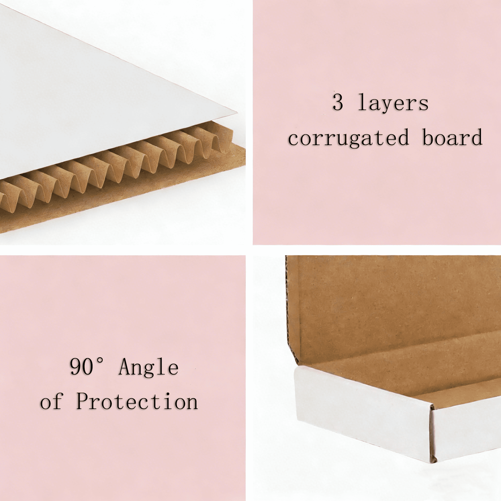 (100 pack)6x4x1 Shipping Boxes, Small Tuck-Top Corrugated Box, Mailer Box, white